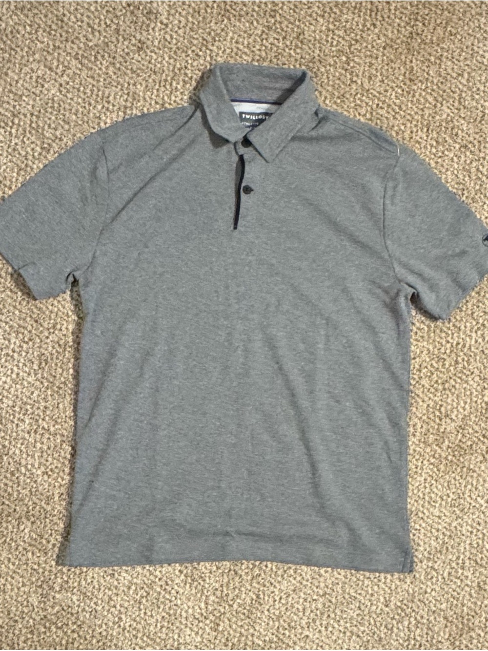 Twillory Polo Shirt Mens Medium Gray Athleisure Athlounger Athletic Golf Stretch